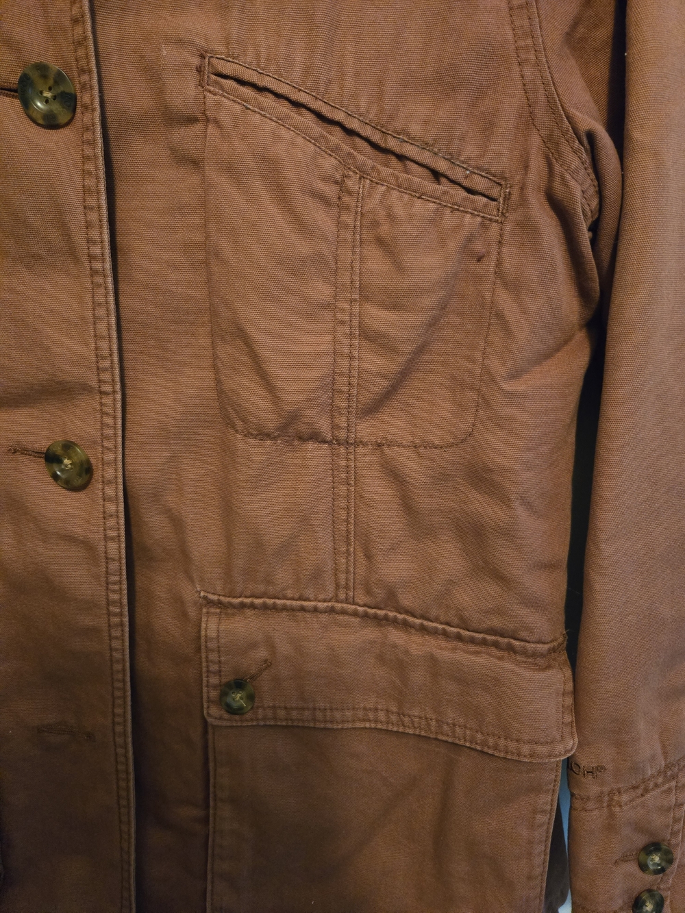 Woolrich Women's Rust-Brown Cotton Utility Jacket Size M - Picture 2 of 6